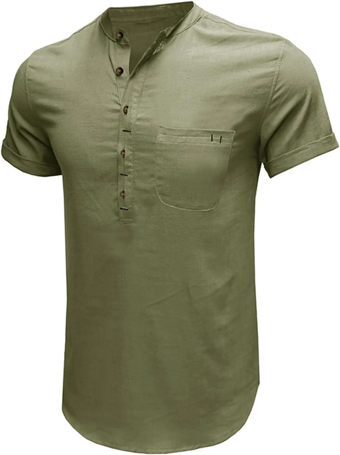 100 Percent Cotton Linen Shirts for Men Long Sleeve Long Sleeve Button Down Shirt Men Lightweight Relaxed Fit