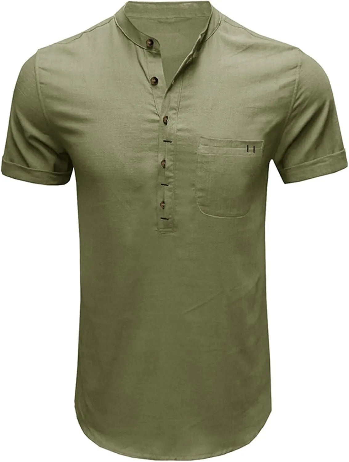 100 Percent Cotton Linen Shirts for Men Long Sleeve Long Sleeve Button Down Shirt Men Lightweight Relaxed Fit