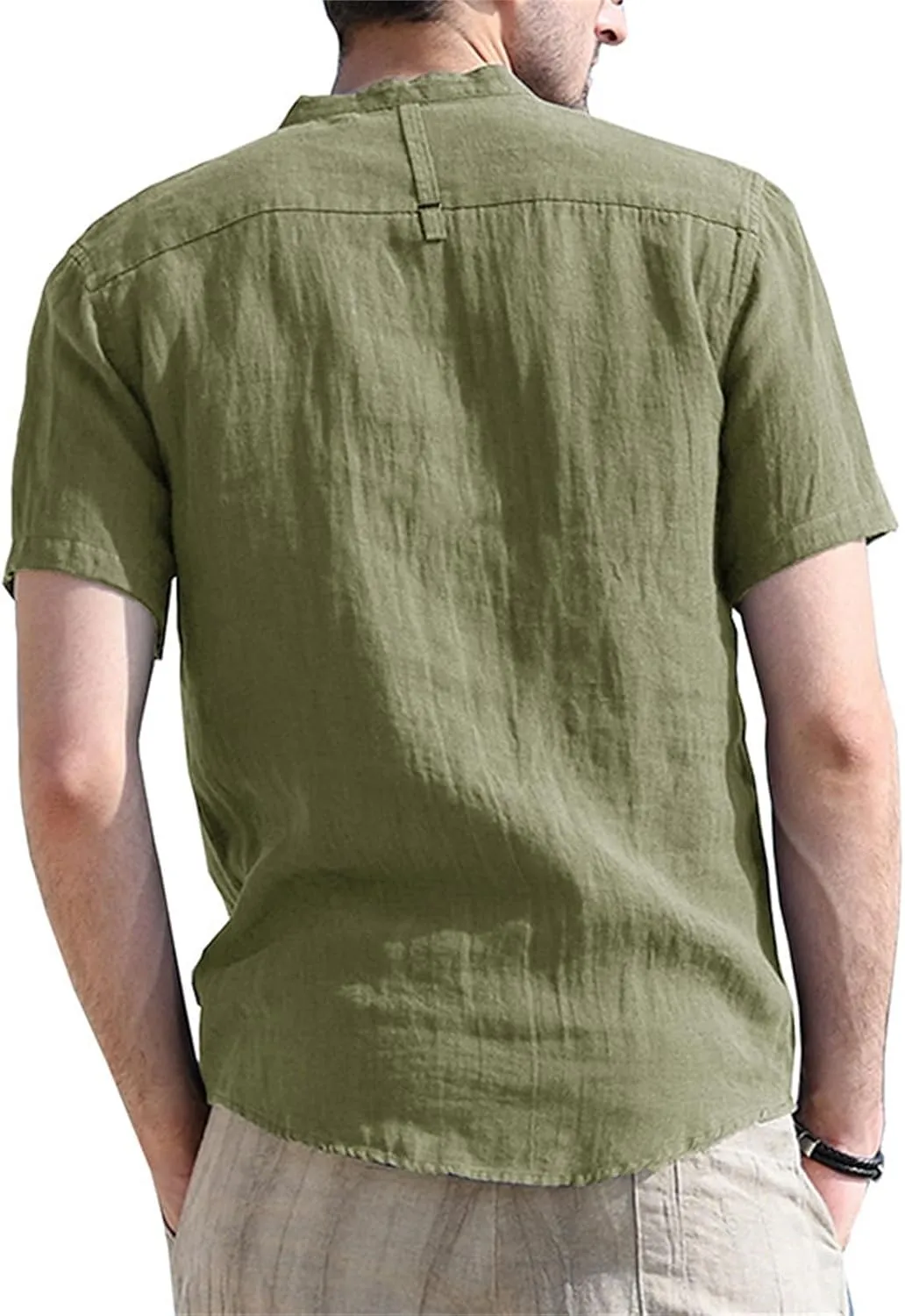 100 Percent Cotton Linen Shirts for Men Long Sleeve Long Sleeve Button Down Shirt Men Lightweight Relaxed Fit