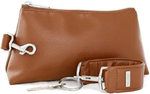 2-Piece Luxe Wristlet Set (IT Bag and a Key Ring Bracelet) Vegan Leather Classic Clutch Luxury Purse for Women