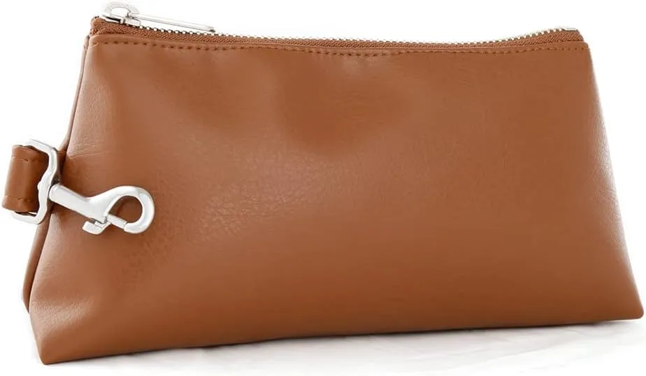 2-Piece Luxe Wristlet Set (IT Bag and a Key Ring Bracelet) Vegan Leather Classic Clutch Luxury Purse for Women