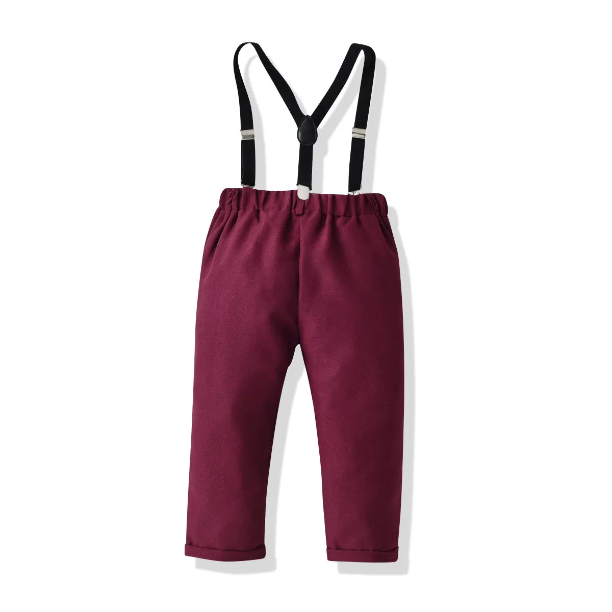 2 Pieces Set Baby Kid Boys Birthday Party Bow Tops And Solid Color Jumpsuits Wholesale 220719250