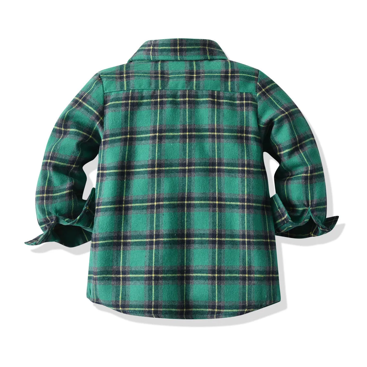 2 Pieces Set Baby Kid Boys Birthday Party Checked Bow Shirts And Solid Color Jumpsuits Wholesale 21110945