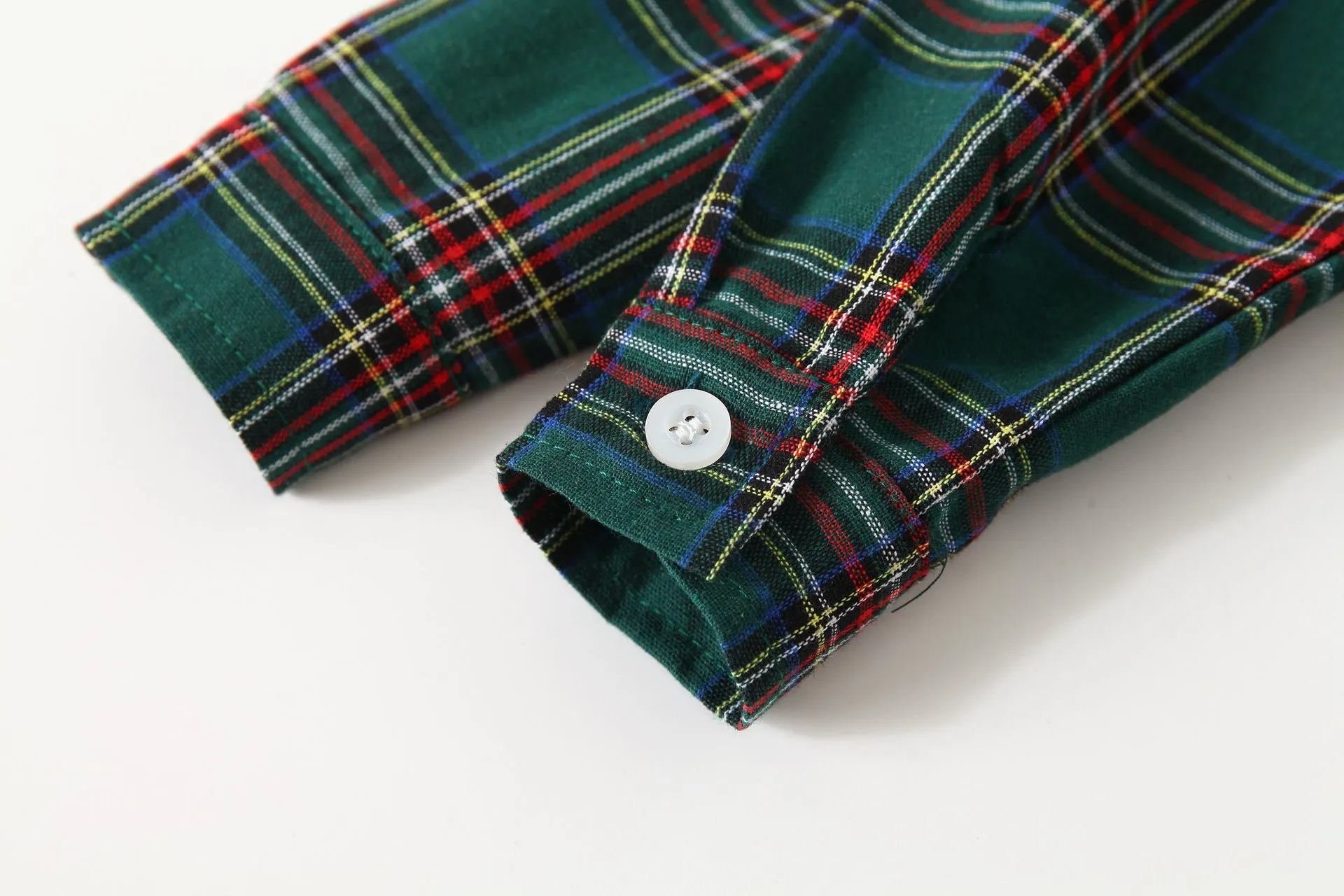 2 Pieces Set Baby Kid Boys Birthday Party Checked Bow Shirts And Solid Color Jumpsuits Wholesale 220425230