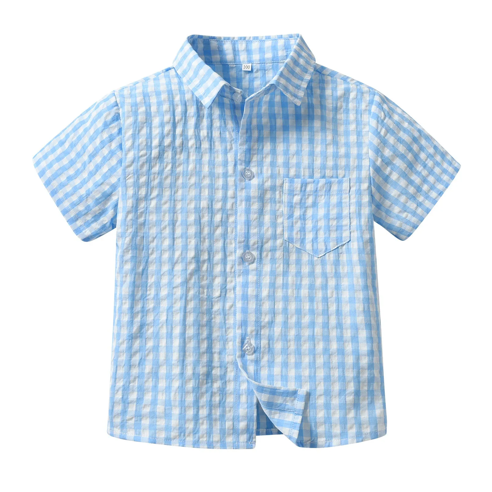 2 Pieces Set Baby Kid Boys Birthday Party Checked Shirts And Solid Color Rompers Wholesale 230224142