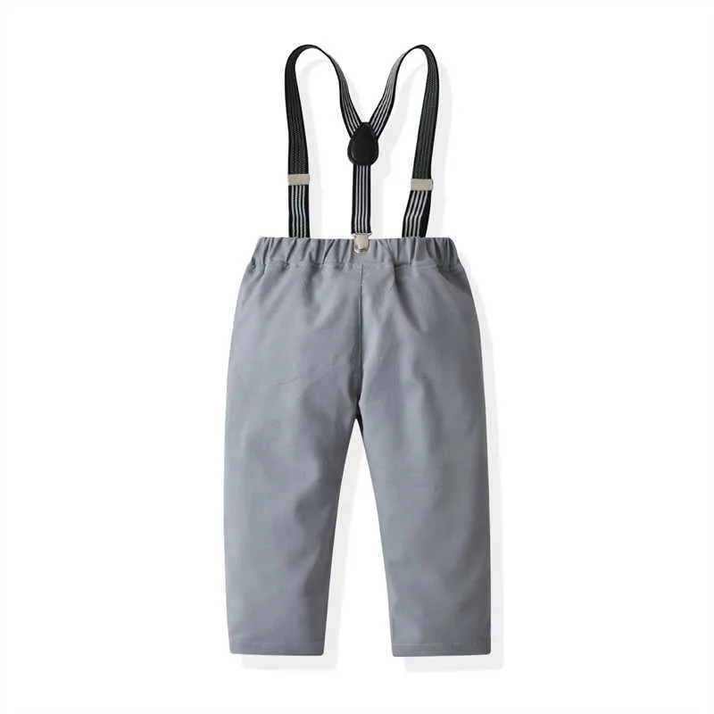 2 Pieces Set Baby Kid Boys Dressy Checked Bow Shirts And Suits Trousers Wholesale 211109411