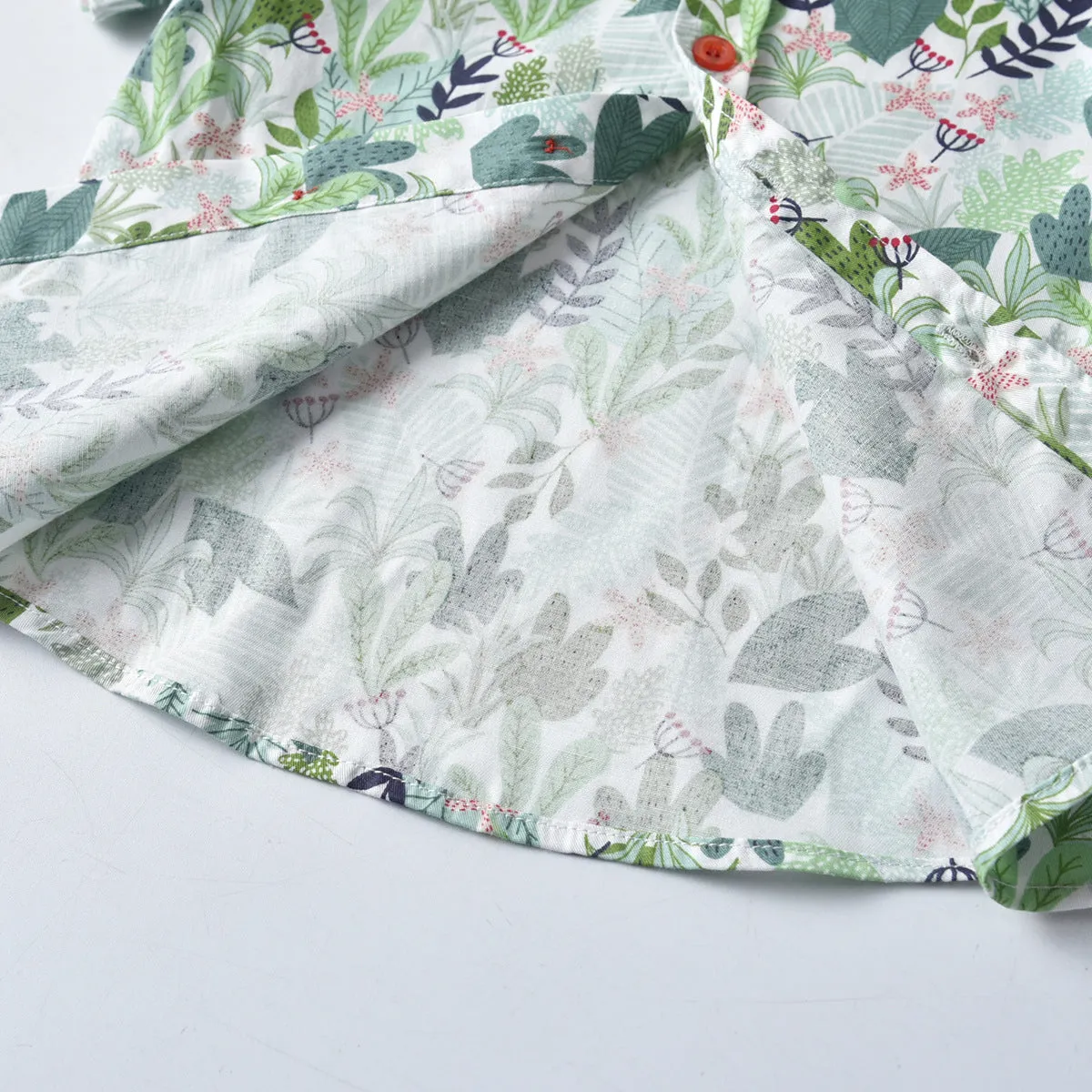 2 Pieces Set Baby Kid Boys Dressy Plant Print Shirts And Solid Color Rompers Wholesale 21110991