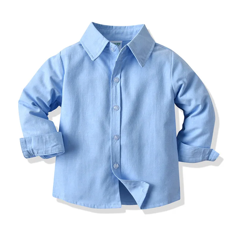 2 Pieces Set Baby Kid Boys Dressy Solid Color Bow Shirts And Suits Trousers Wholesale 211109331