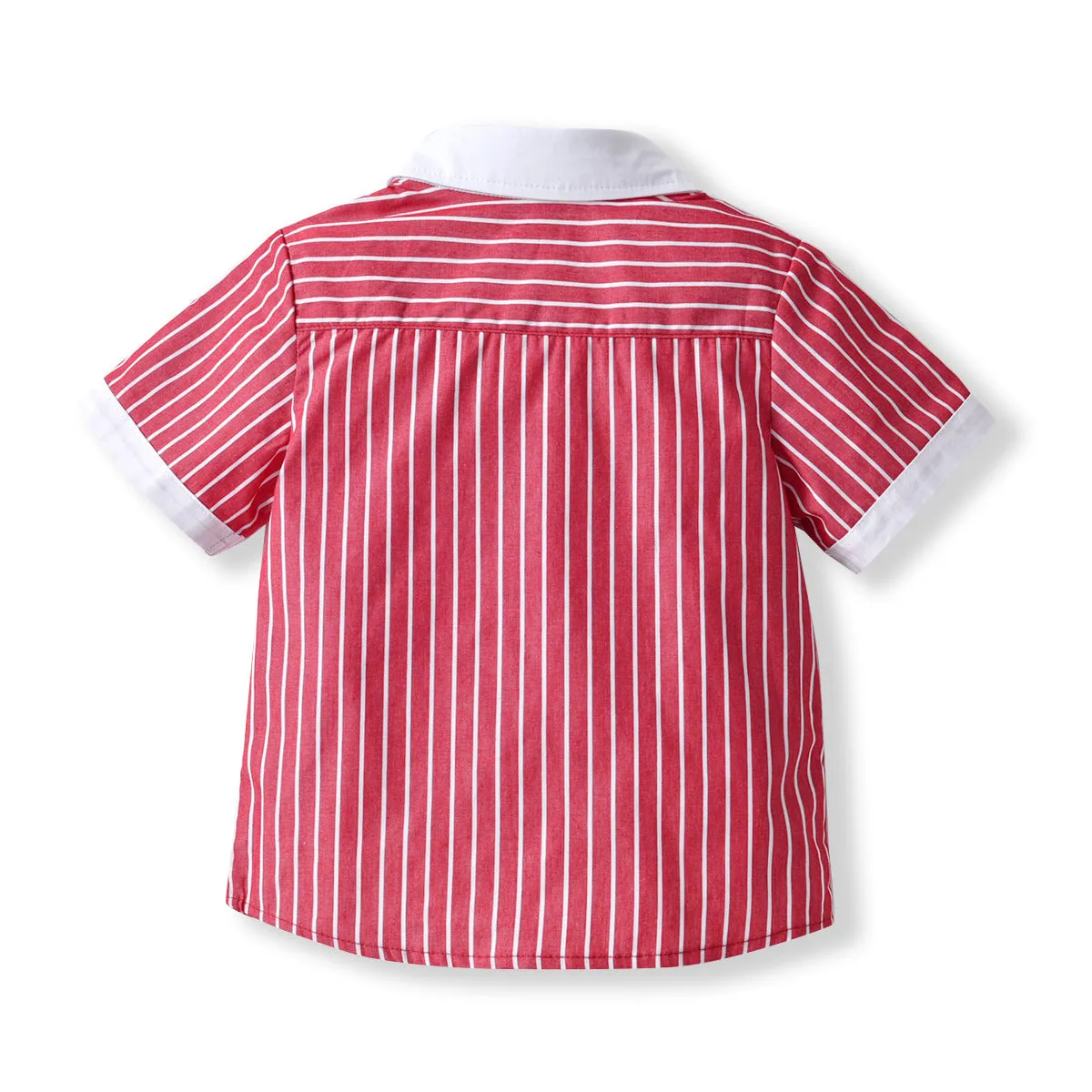 2 Pieces Set Baby Kid Boys Dressy Striped Bow T-Shirts And Shorts Suits Wholesale 220531620