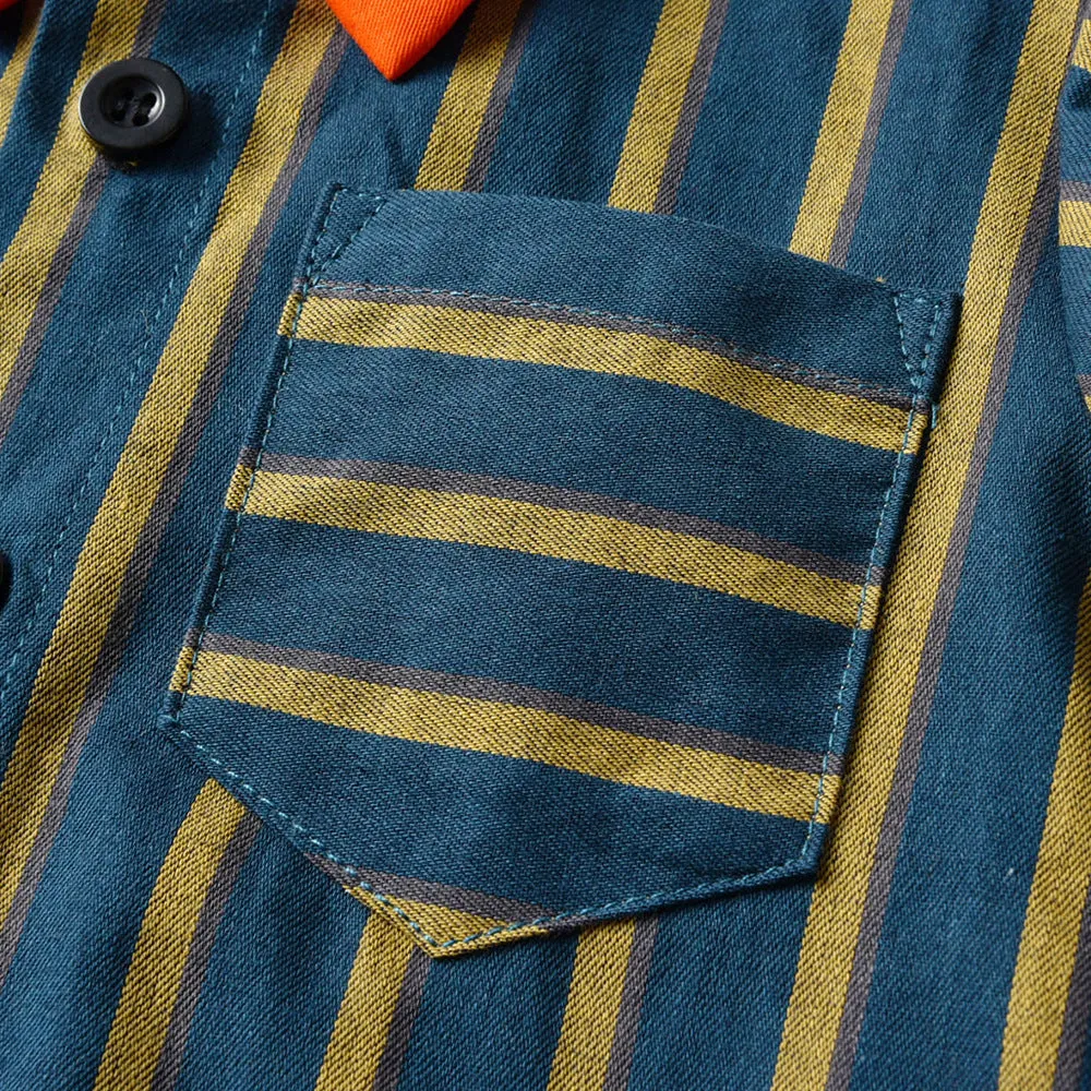2 Pieces Set Baby Kid Boys Dressy Striped Shirts Suits And Solid Color Shorts Wholesale 22052670