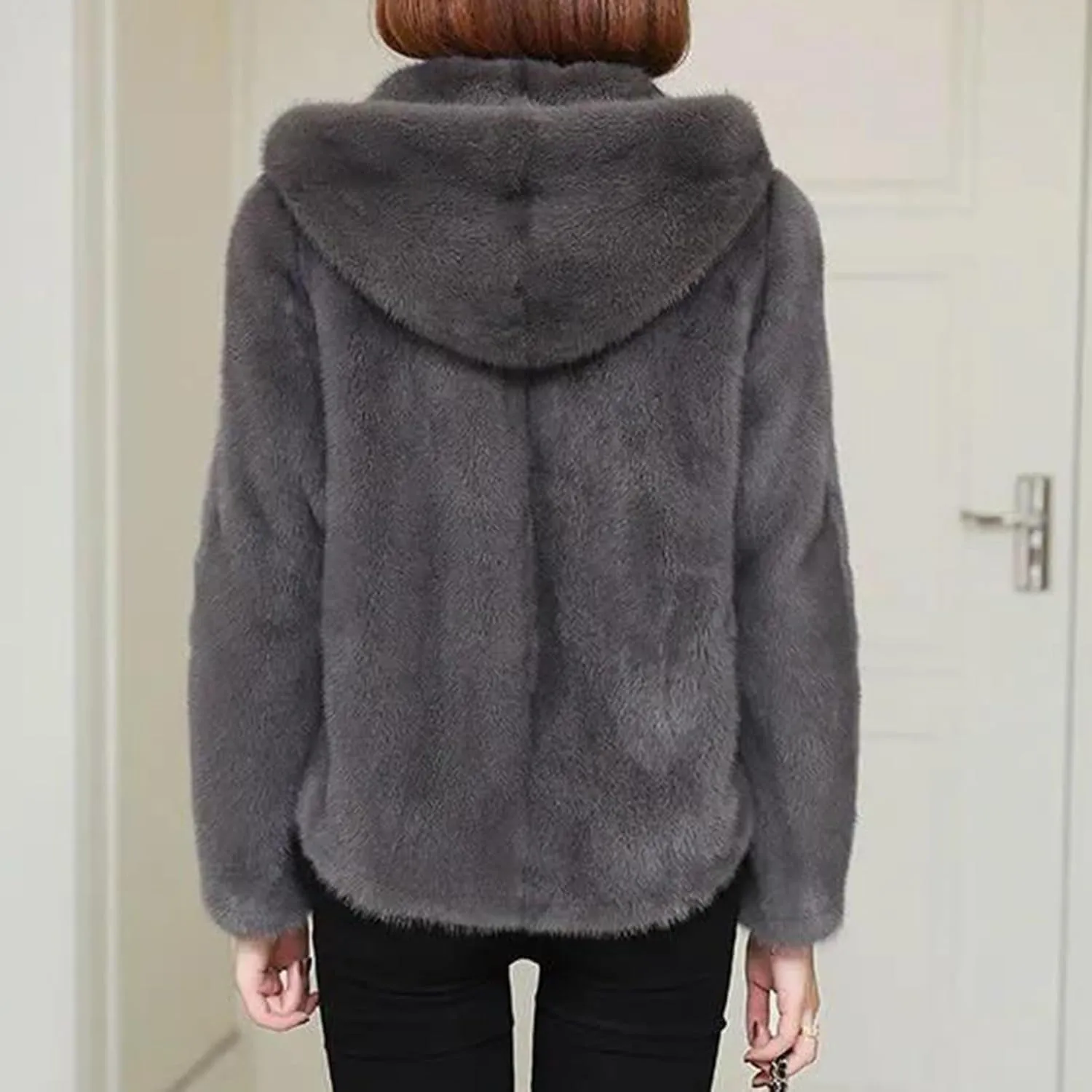 2023 Women's Winter Coats Fleece Zip Up Jacket Long Sleeve Soft Shaggy Warm Outerwear Plus Size Winter Clothes Overcoat