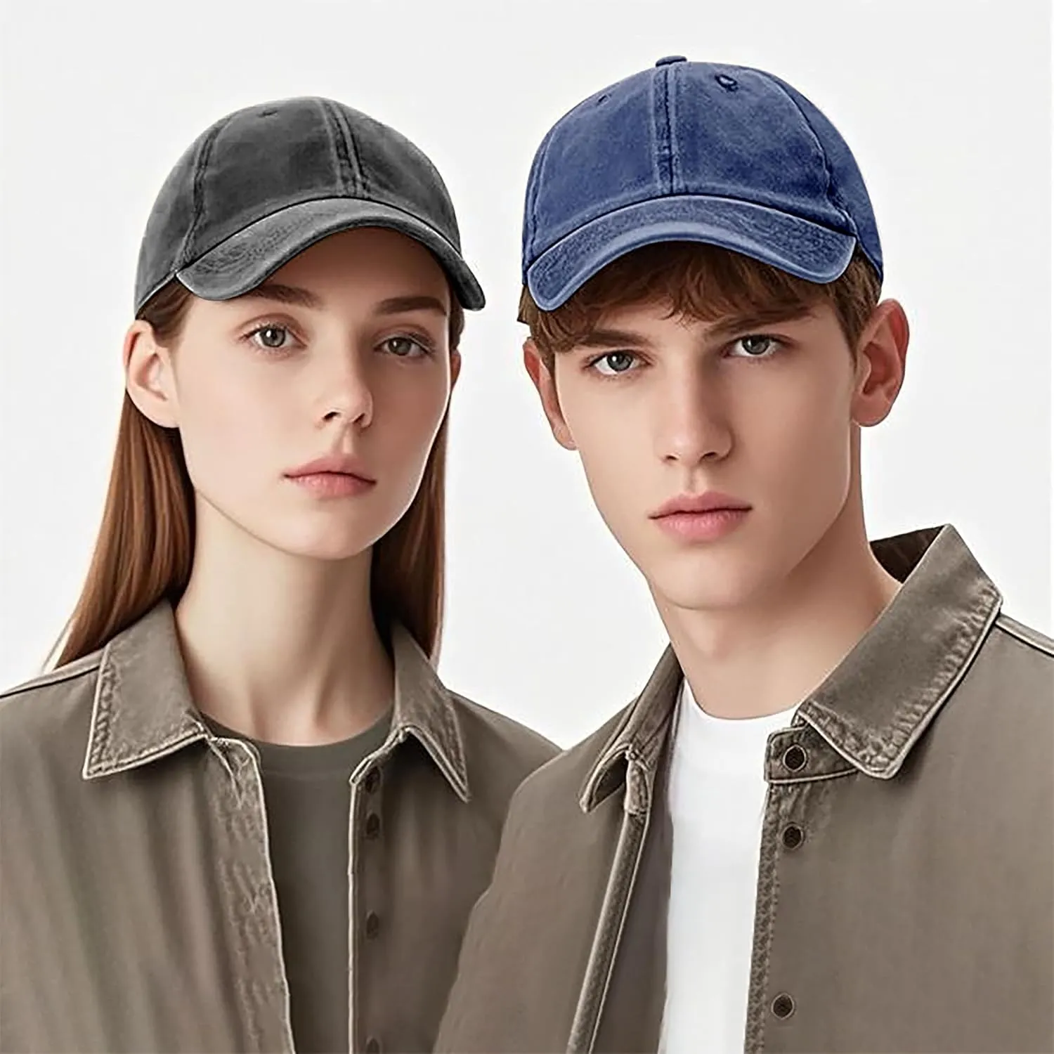 3 Pack Men Womens Baseball Cap Plain Retro Adjustable Baseball Cap Washed Cotton Dad Hats