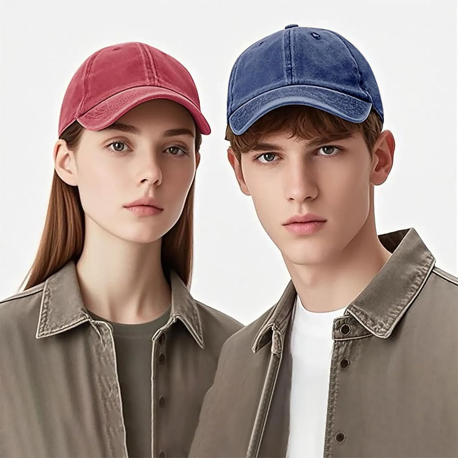 3 Pack Men Womens Baseball Cap Plain Retro Adjustable Baseball Cap Washed Cotton Dad Hats