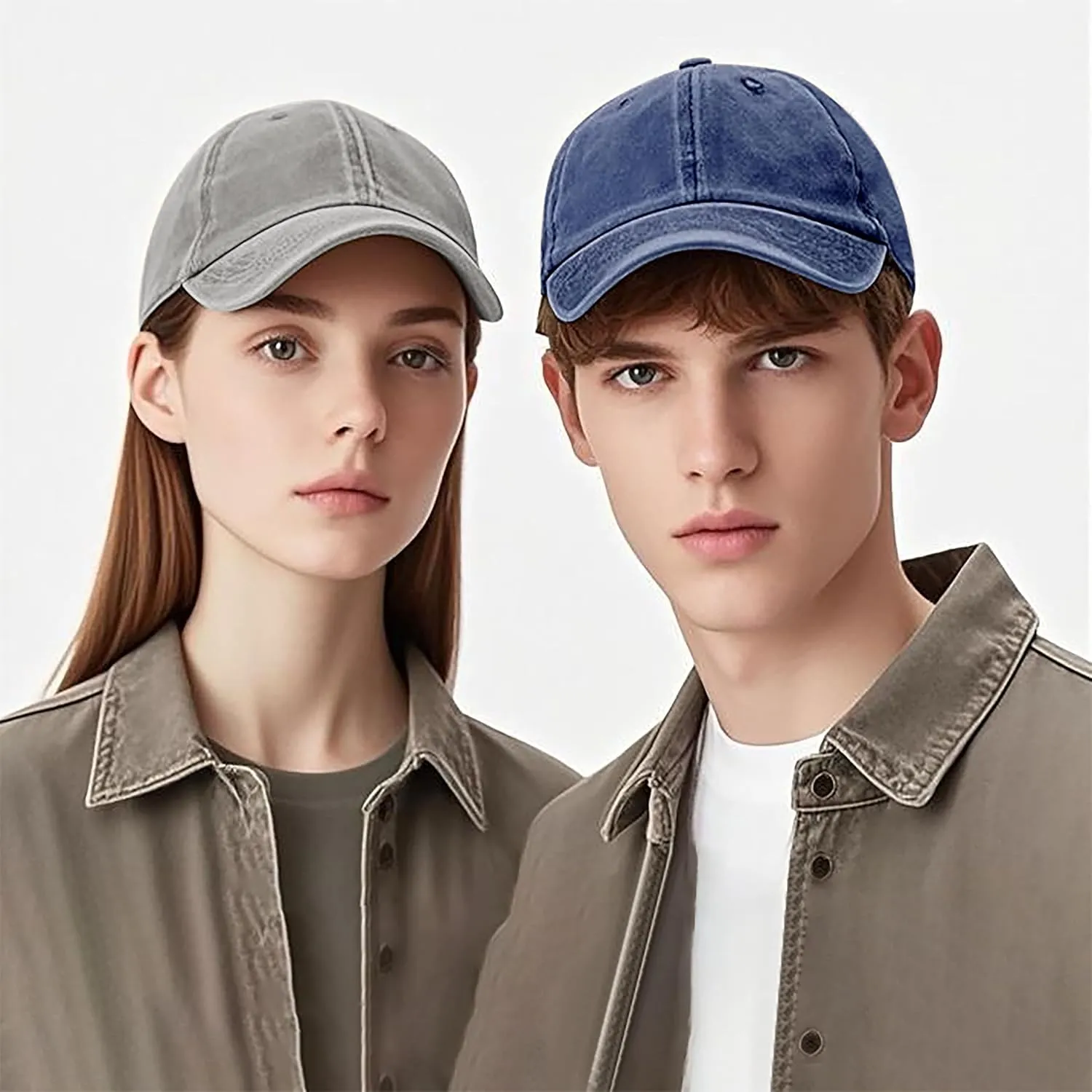 3 Pack Men Womens Baseball Cap Plain Retro Adjustable Baseball Cap Washed Cotton Dad Hats