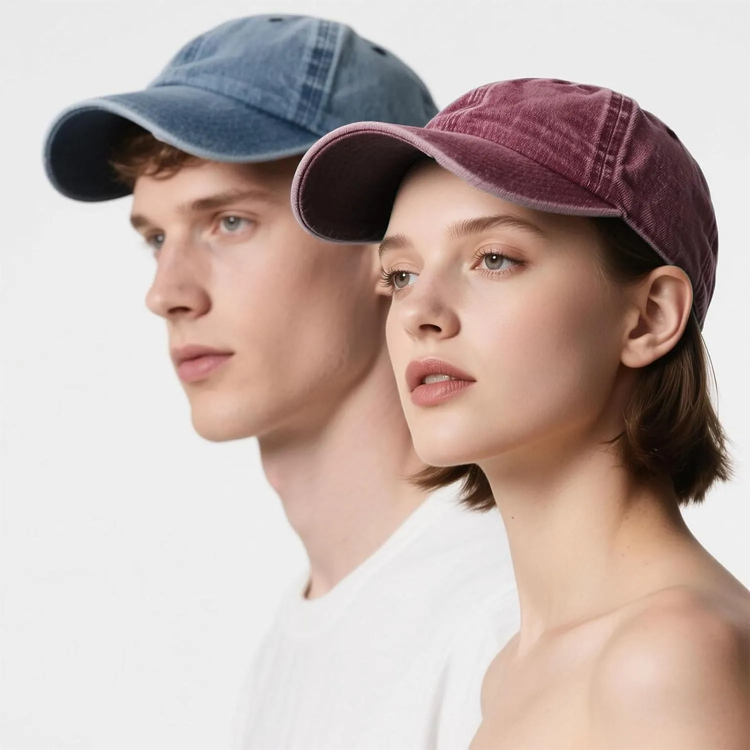 3 Pack Men Womens Baseball Cap Plain Retro Adjustable Baseball Cap Washed Cotton Dad Hats