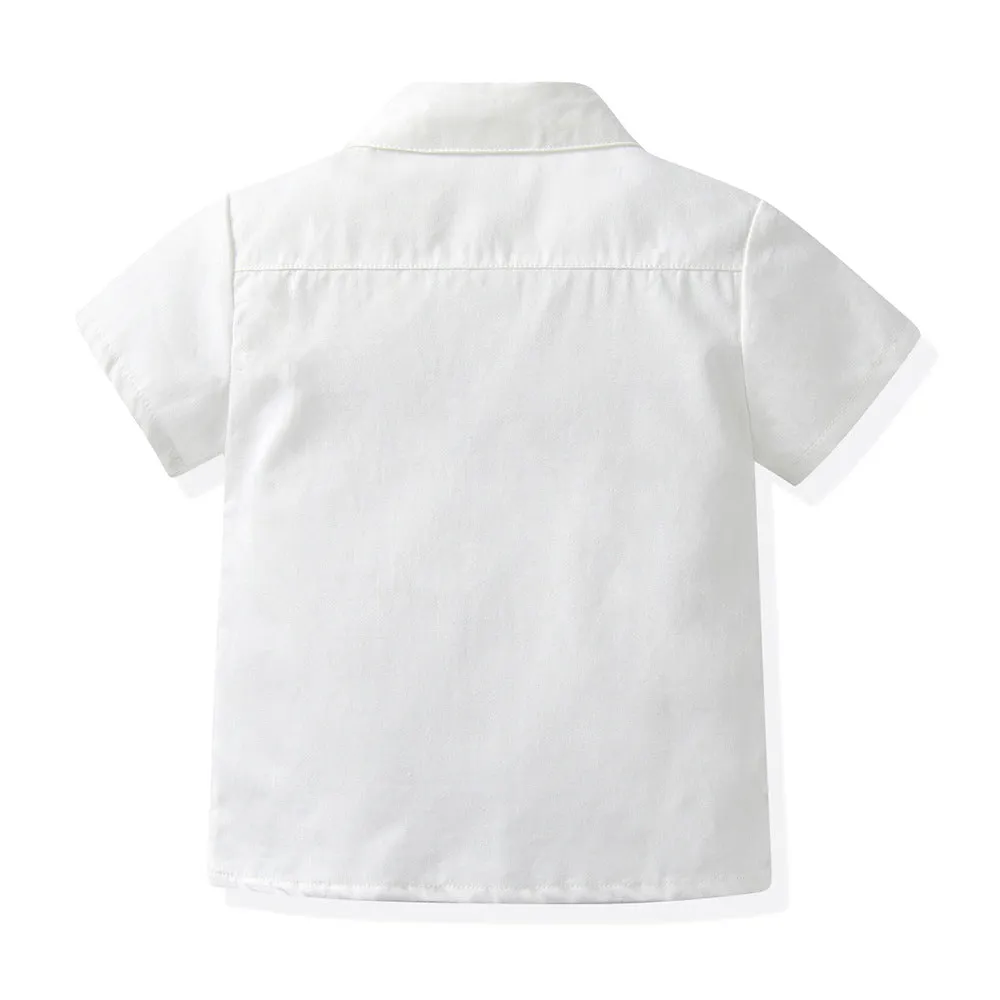 3 Pieces Set Baby Kid Boys Birthday Party Bow Shirts Checked Vests Waistcoats And Shorts Wholesale 230303244