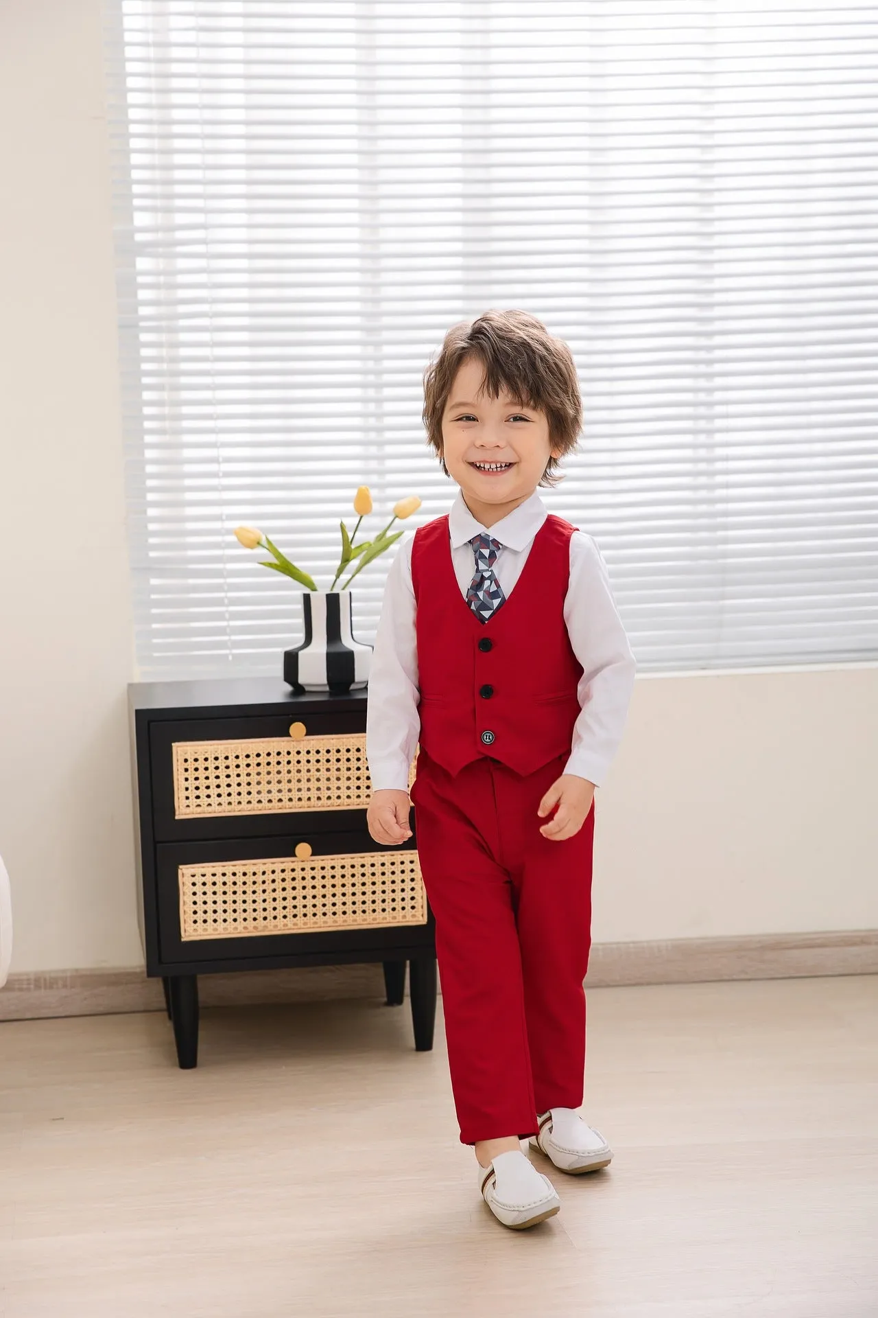 3 Pieces Set Baby Kid Boys Birthday Party Bow Shirts Solid Color Vests Waistcoats And Pants Wholesale 221214511