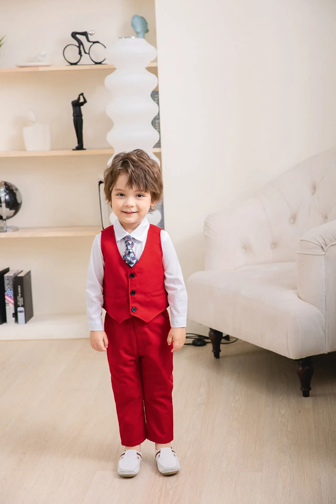 3 Pieces Set Baby Kid Boys Birthday Party Bow Shirts Solid Color Vests Waistcoats And Pants Wholesale 221214511