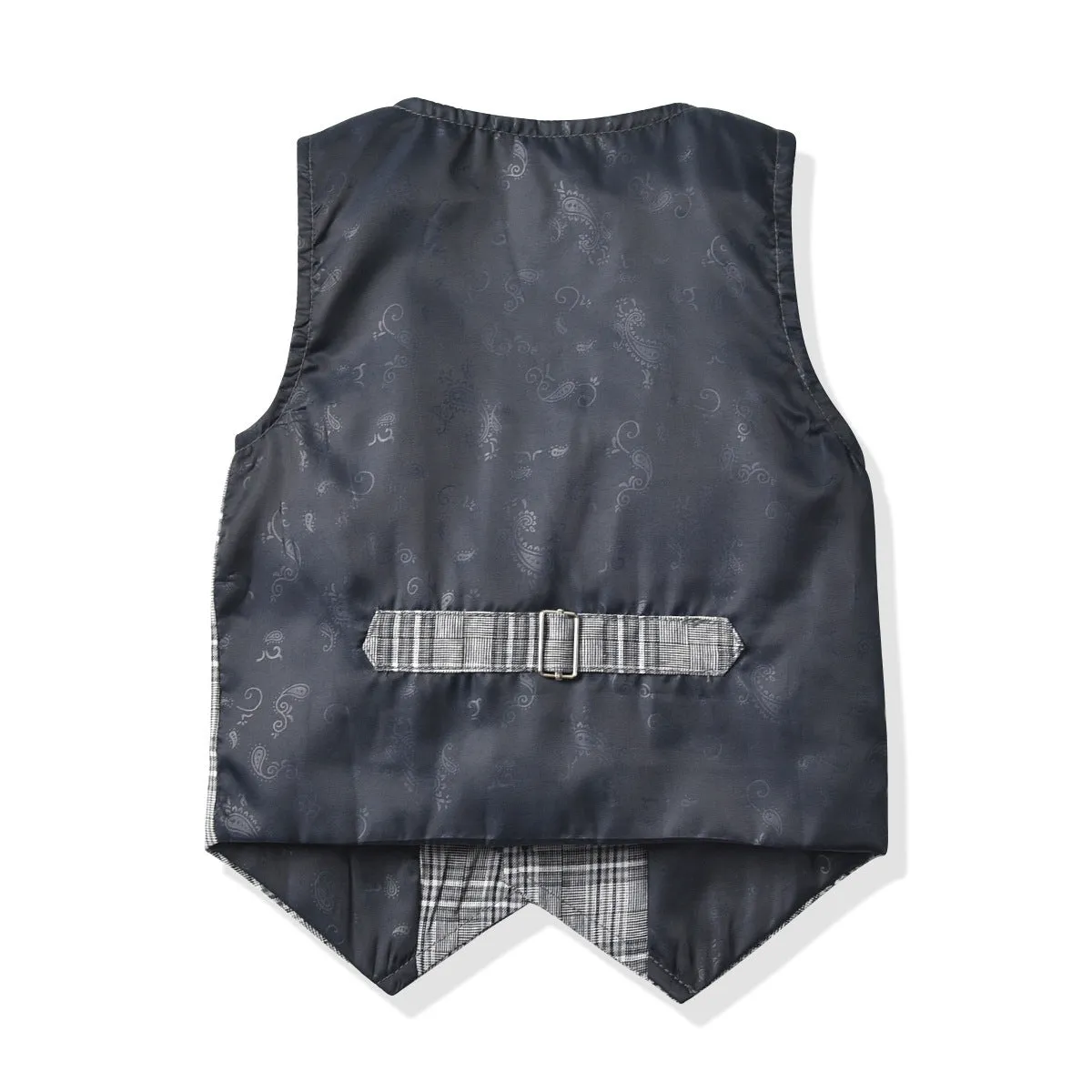 3 Pieces Set Baby Kid Boys Birthday Party Solid Color Bow Shirts Checked Vests Waistcoats And Pants Wholesale 221214366