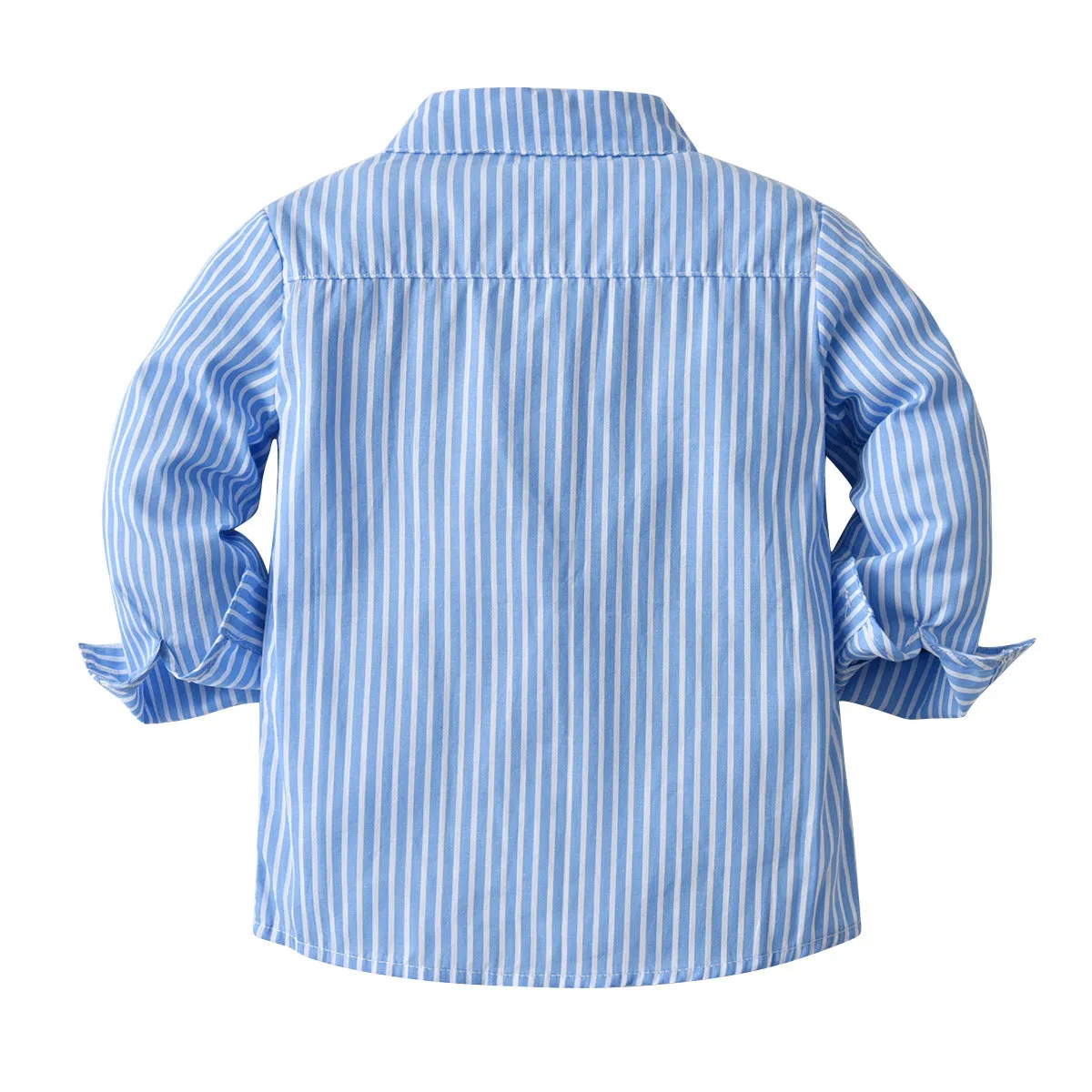 3 Pieces Set Baby Kid Boys Dressy Birthday Party Striped Bow Shirts Solid Color Vests Waistcoats And Pants Wholesale 211109240