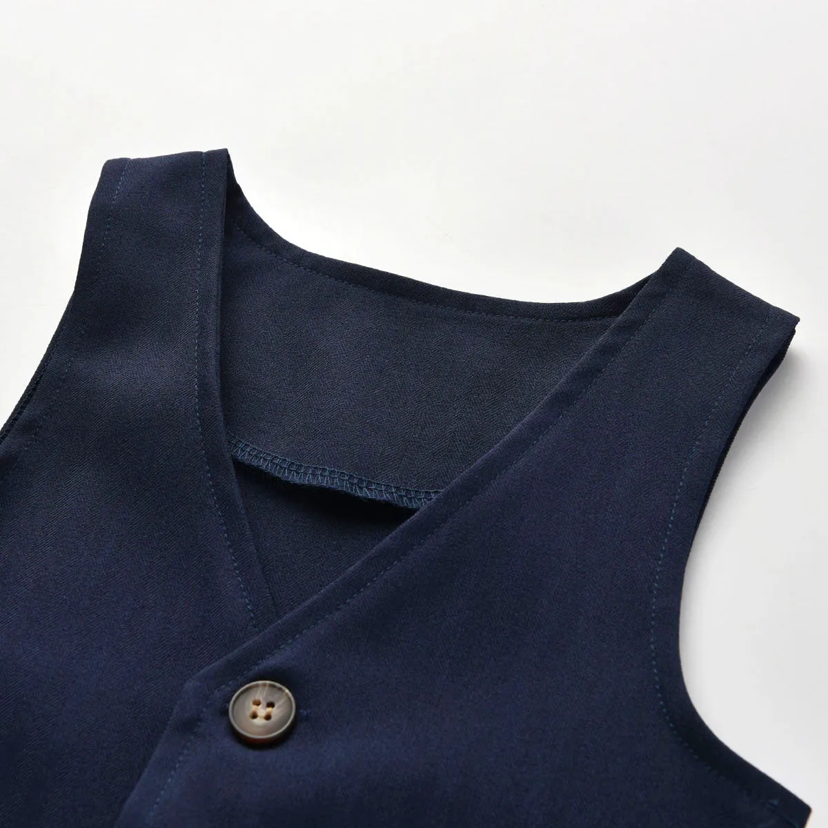 3 Pieces Set Baby Kid Boys Dressy Solid Color Vests Waistcoats Bow Shirts And Suits Trousers Wholesale 211109330