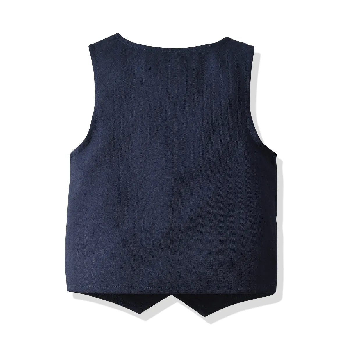 3 Pieces Set Baby Kid Boys Dressy Solid Color Vests Waistcoats Bow Shirts And Suits Trousers Wholesale 211109330