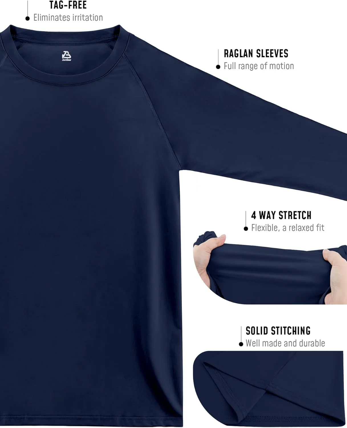 3Pack Rash Guard for Men Long Sleeve UPF 50  Sun UV Shirts Swimming Swim Bike Hiking SPF UV Shirts Rashguard