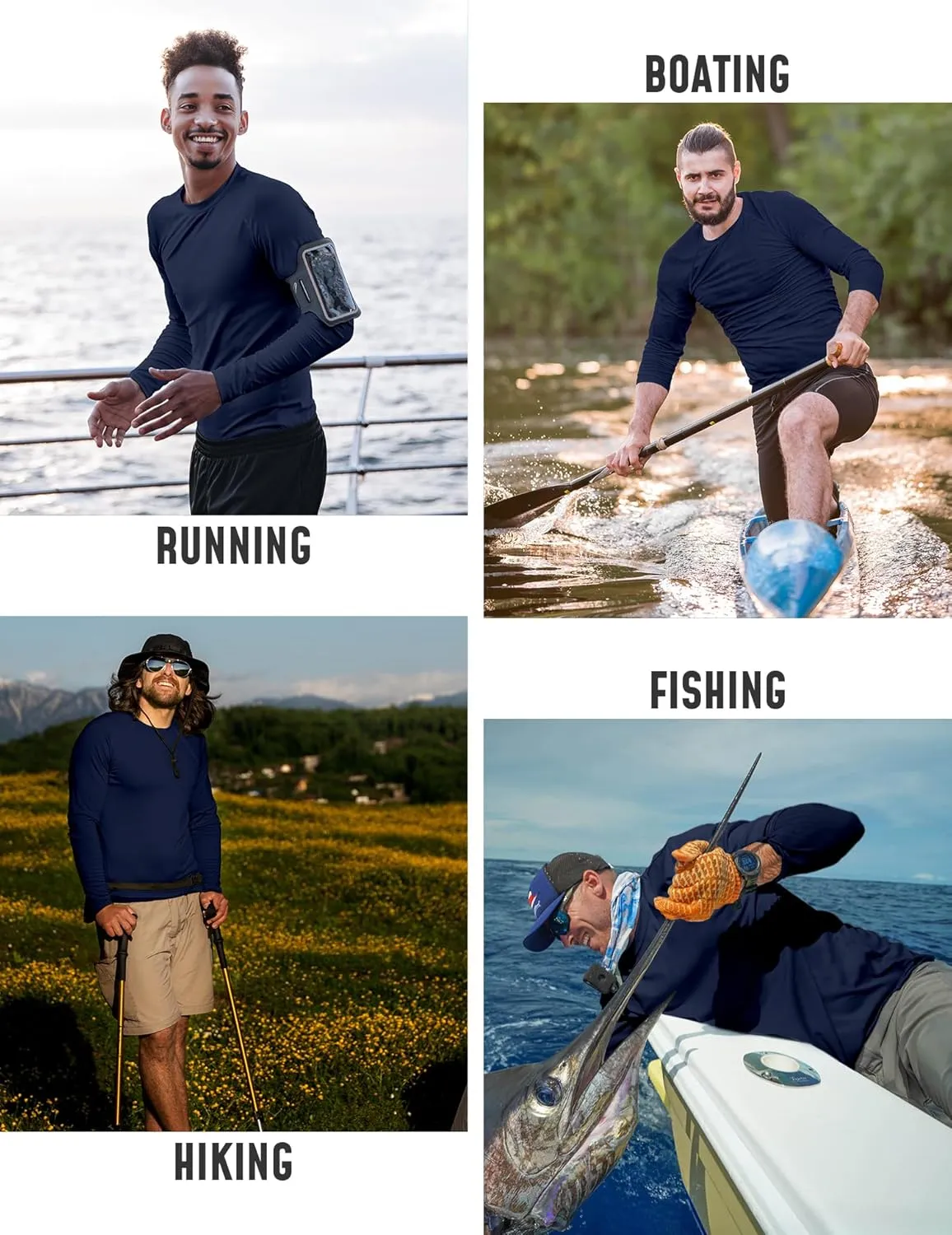 3Pack Rash Guard for Men Long Sleeve UPF 50  Sun UV Shirts Swimming Swim Bike Hiking SPF UV Shirts Rashguard