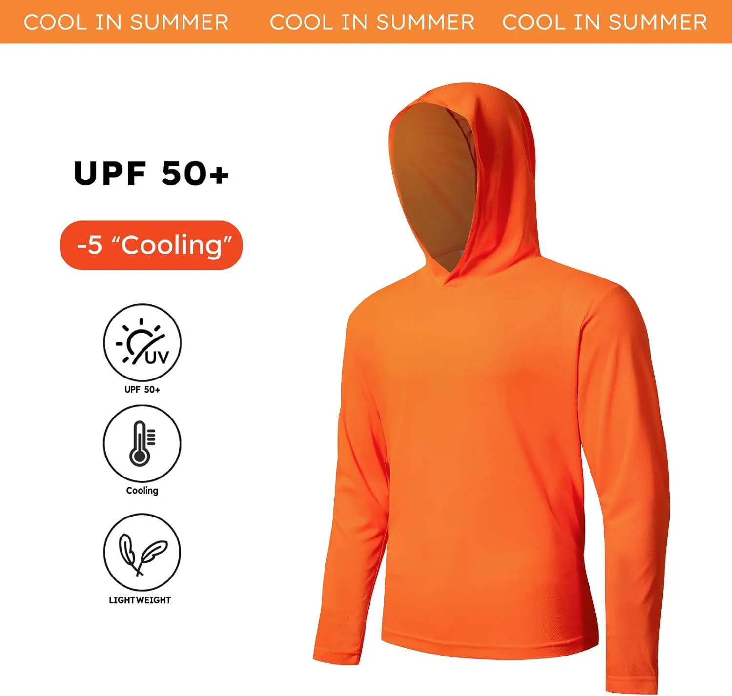 4 Pack Men's UPF 50  Sun Protection Hoodie Shirts Long Sleeve Shirts Quick Dry Lightweight for Running Workout Hiking Fishing