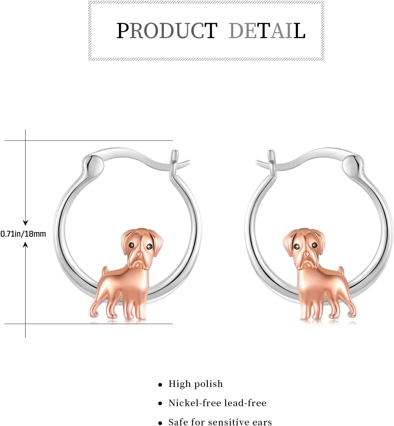 925 Sterling Silver Cute Dog Earrings Hoop Earrings for Girls for Senstive Ears Dog Jewelry Gifts for Daughter