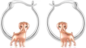 925 Sterling Silver Cute Dog Earrings Hoop Earrings for Girls for Senstive Ears Dog Jewelry Gifts for Daughter