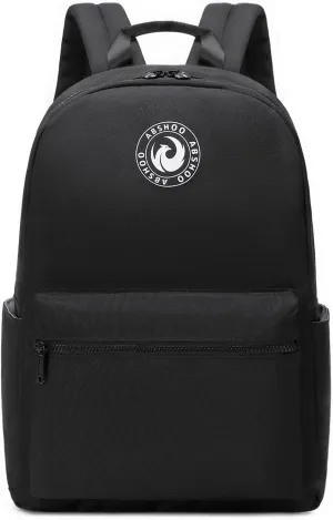 Abshoo Lightweight Backpack for School Classic Basic Water Resistant Casual Daypack Plain Bookbag (Black)