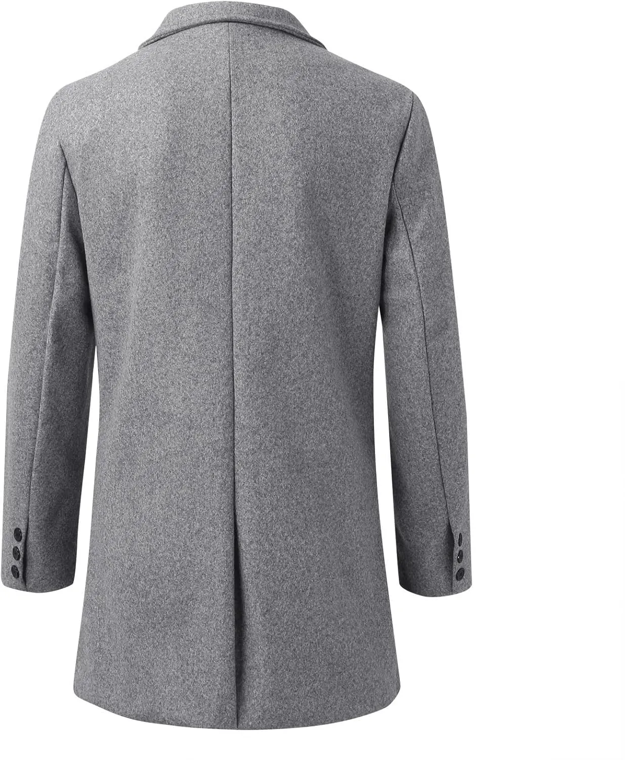 Alalaso Men's Wool Blend Pea Coat Notched Collar Single Breasted Overcoat Warm Winter Trench Coats with Pockets