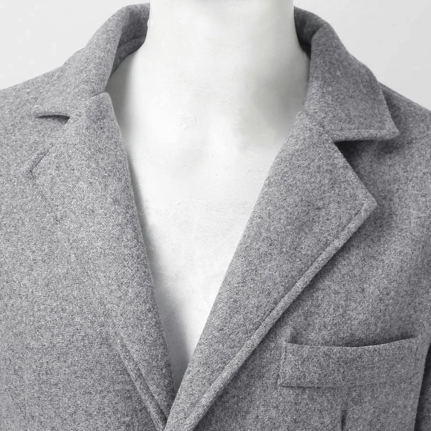 Alalaso Men's Wool Blend Pea Coat Notched Collar Single Breasted Overcoat Warm Winter Trench Coats with Pockets