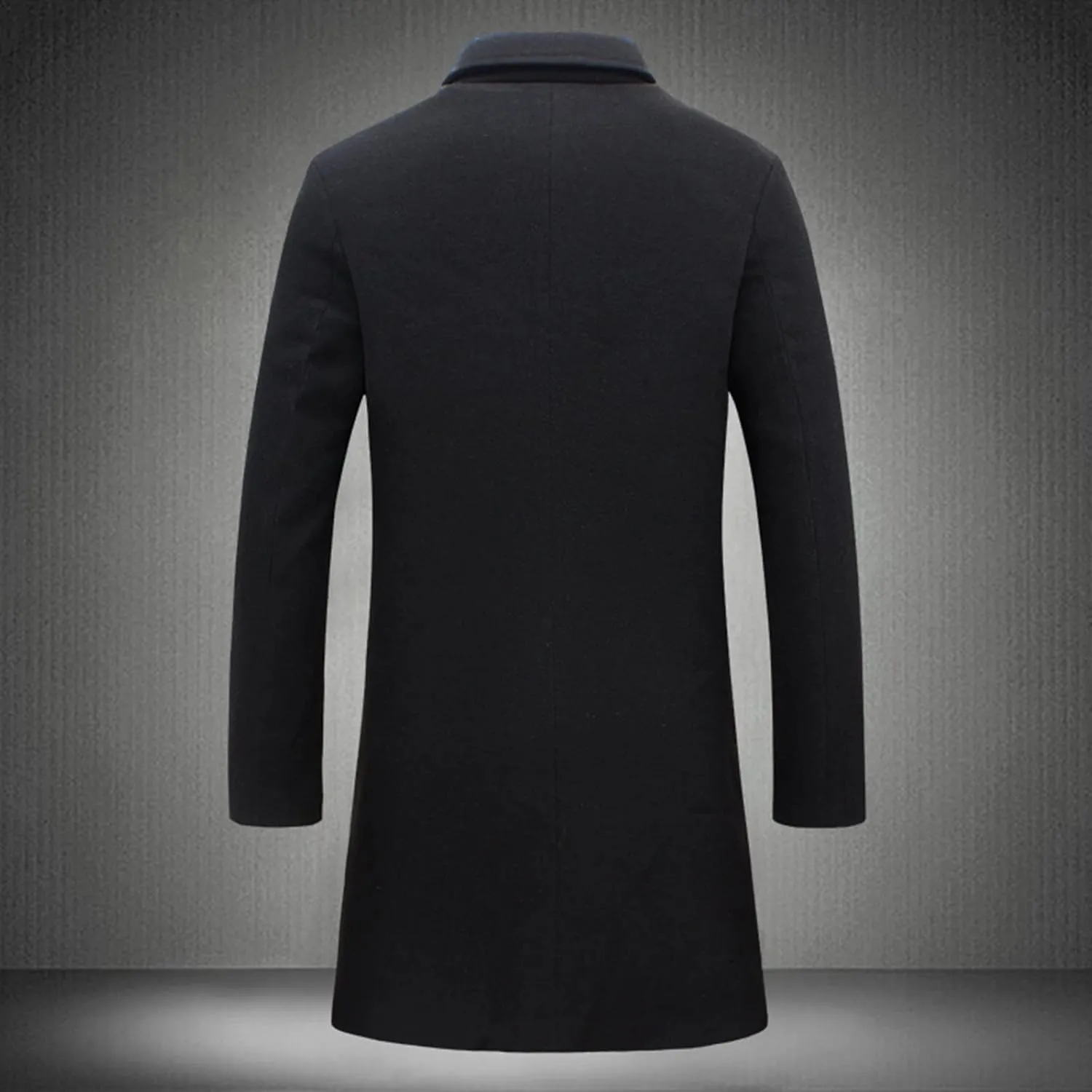 Alalaso Men's Wool Blend Pea Coat Notched Collar Single Breasted Overcoat Warm Winter Trench Coats with Pockets
