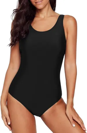 Aleumdr Womens Color Block Print One Piece Swimsuits Athletic Training Swimwear Bathing Suits