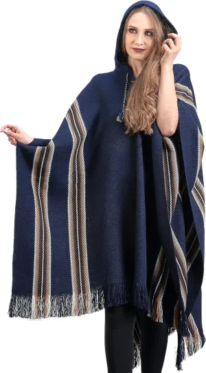 Alpaca Hooded Poncho for Women - Warm and soft - Cloak Cape Shawl