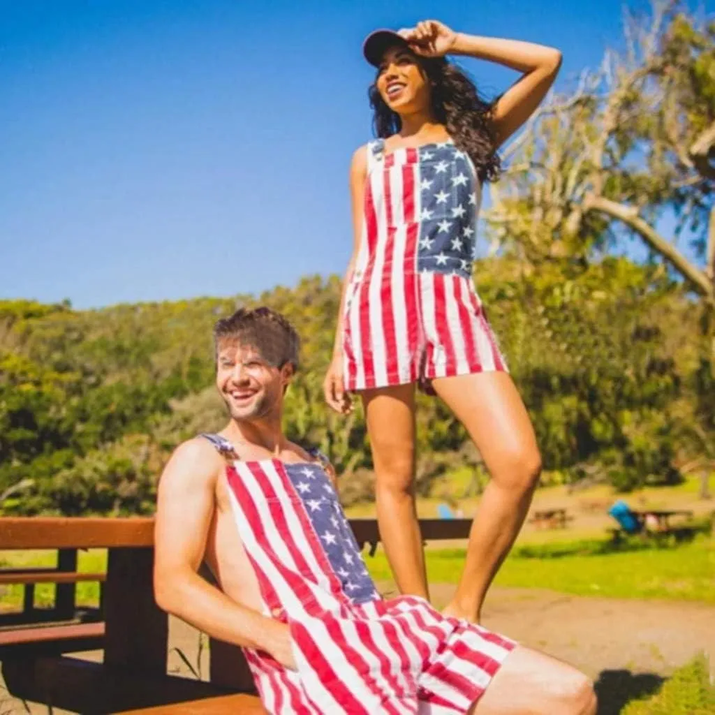 American Flag Overalls Men 4th Of July Outfits for Men Independence Day Striped Stars Jumpsuit Festival Jumpsuits Coveralls