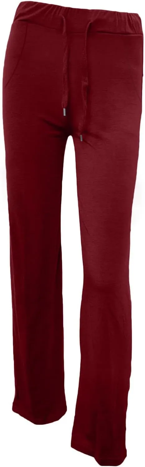 Anjikang Wide Leg Leggings for Women Stretch Waist Straight Palazzo Cargo Pants Soft Comfy Yoga Trousers for Women XS-4XL