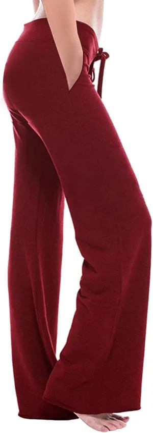 Anjikang Wide Leg Leggings for Women Stretch Waist Straight Palazzo Cargo Pants Soft Comfy Yoga Trousers for Women XS-4XL