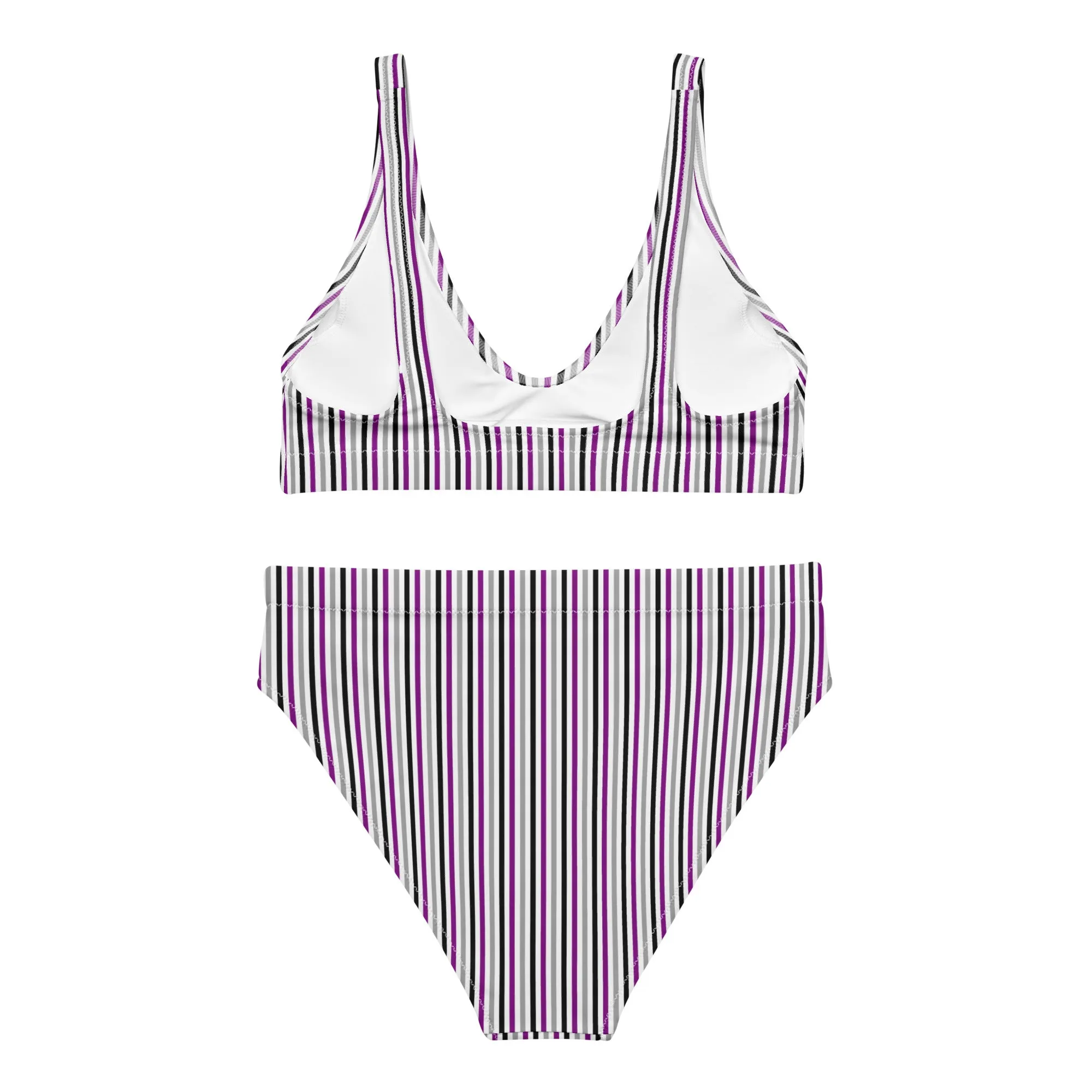Asexual Striped Athletic Bikini Top