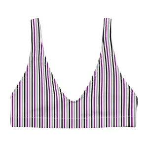 Asexual Striped Athletic Bikini Top