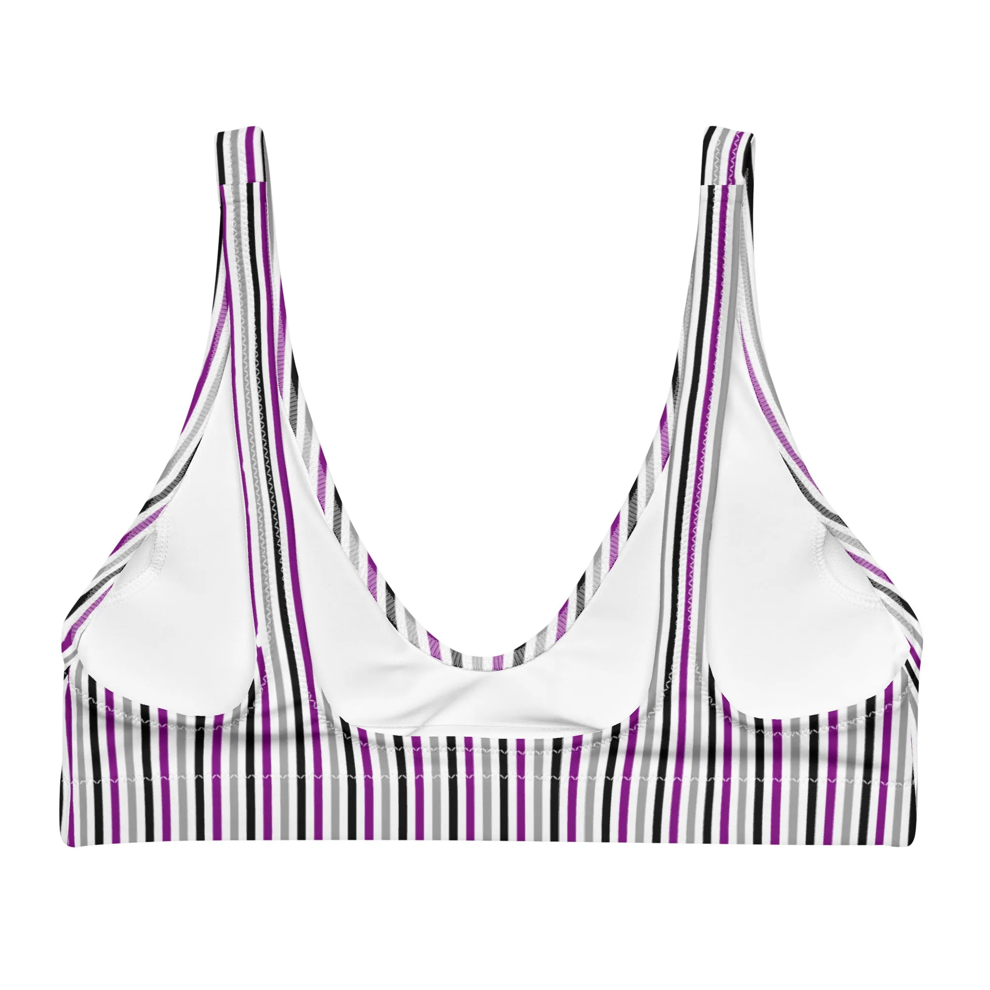 Asexual Striped Athletic Bikini Top