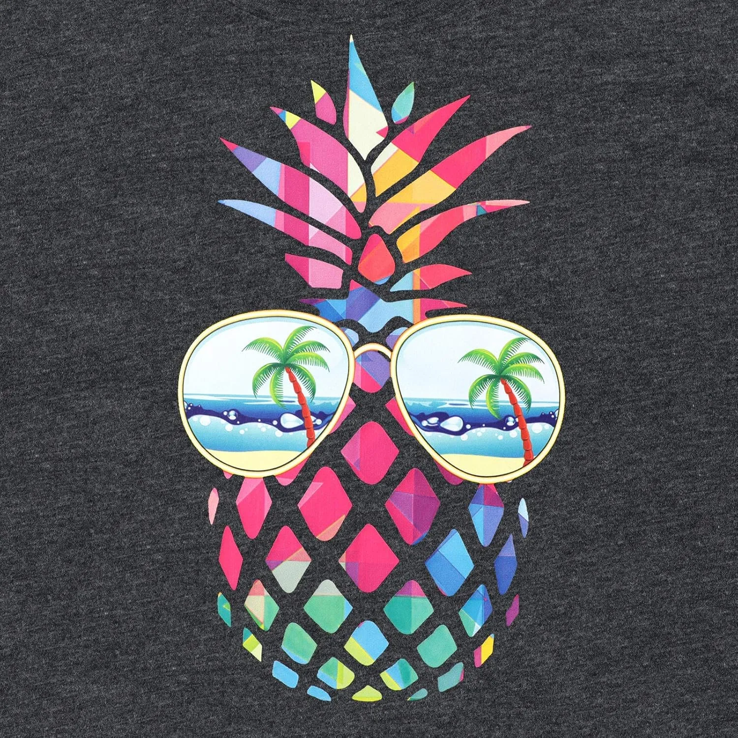 ASTANFY Women Pineapple Sunglasses Beach Tank Tops Funny Graphic Vest Casual Summer Sleeveless Tee Shirts