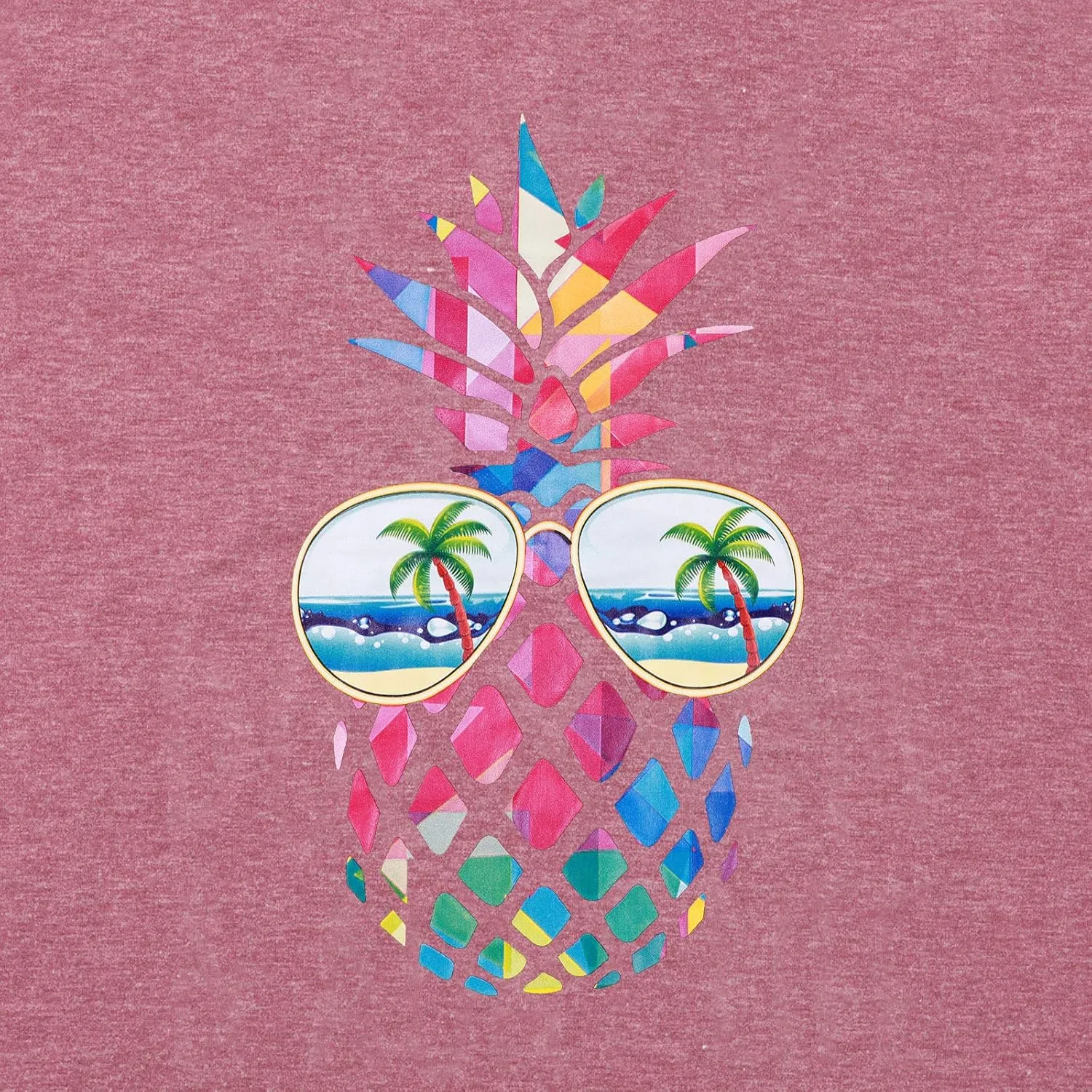 ASTANFY Women Pineapple Sunglasses Beach Tank Tops Funny Graphic Vest Casual Summer Sleeveless Tee Shirts