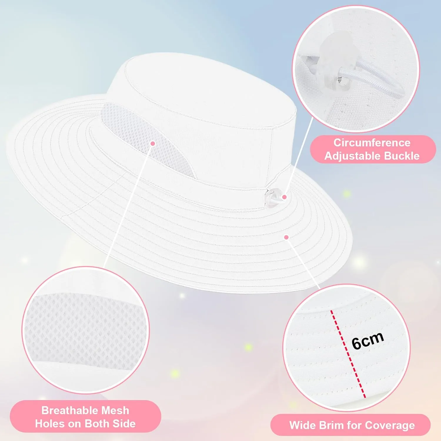 Baby Sun Hat for Toddler Mesh Bucket Hat Toddler UV Protection Beach Hat Kids Foldable Fishing Hat 3-24 Months