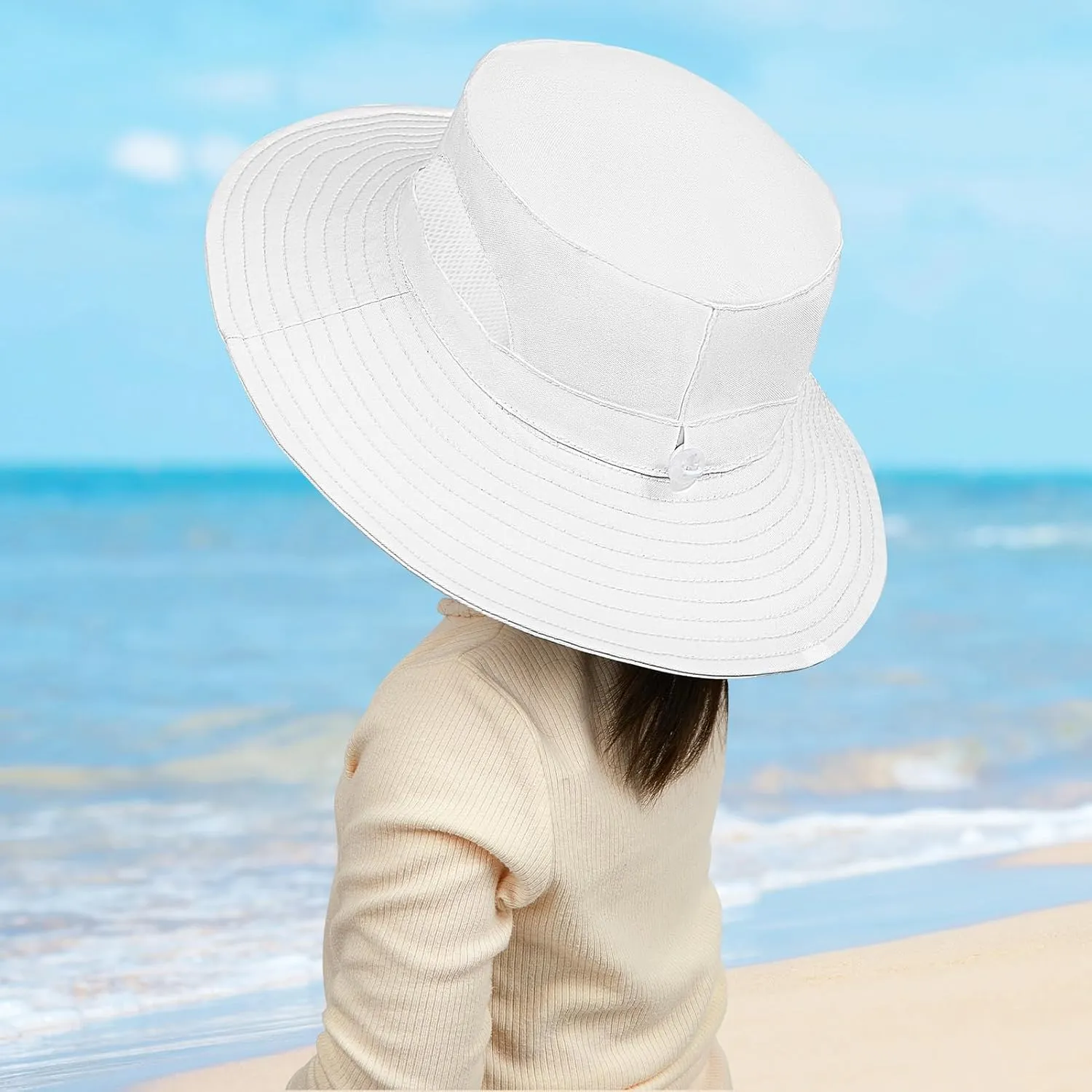 Baby Sun Hat for Toddler Mesh Bucket Hat Toddler UV Protection Beach Hat Kids Foldable Fishing Hat 3-24 Months