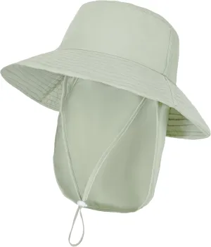 Baby Sun Hat Toddler Bucket Hats with Removable Neck Flap for Boys Girls Kids with Wide Brim Summer Beach UPF 50 