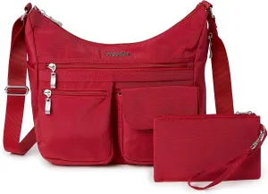 Baggallini Everywhere Bagg Crossbody Women 11x9 Lightweight Nylon Hobo Water-Resistant Travel Bag W/RFID