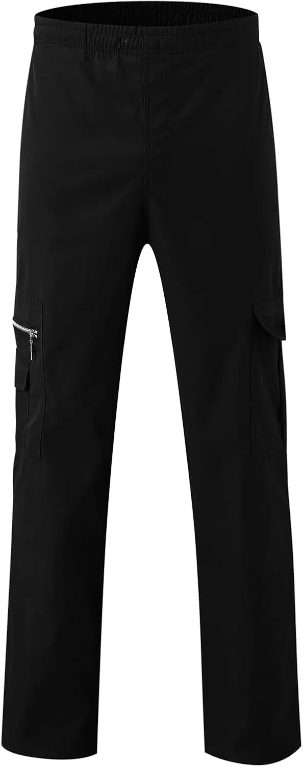 Baggy Cargo Pants MenMultiple Pockets Y2K PantsElastic Waist Cargo Pants Slim Fit Casual Trousers